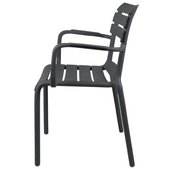 Krzesło do ogródków piwnych Velo antracytowe - bok