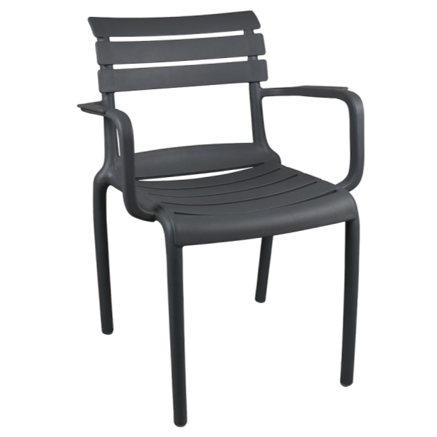 Krzesło do ogródków piwnych Velo antracytowe - widok ogólny