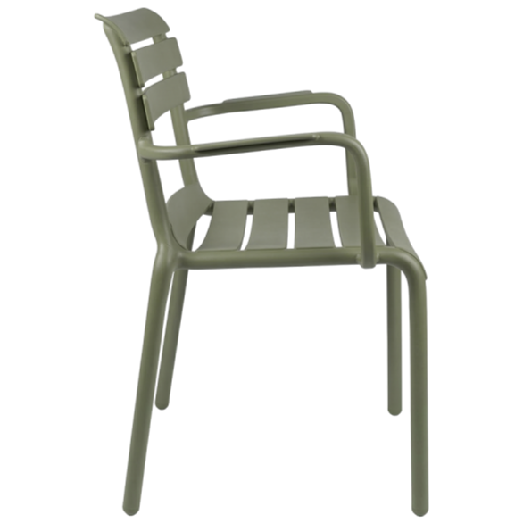 Krzesło do ogródków piwnych Velo zielone - bok