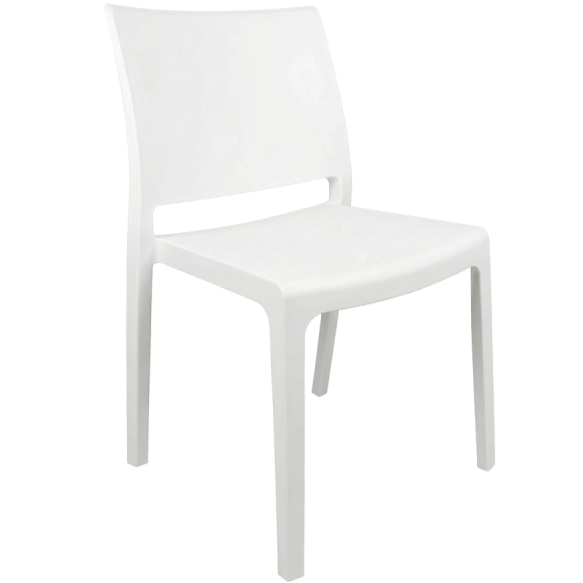 Krzesło do ogr&oacute;dk&oacute;w piwnych Vento białe - widok og&oacute;lny