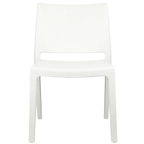 Krzesło do ogr&oacute;dk&oacute;w piwnych Vento białe - prz&oacute;d