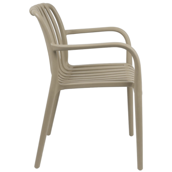 Krzesło outdoorowe Verticale beżowe - bok