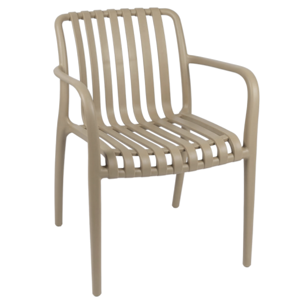 Krzesło outdoorowe Verticale beżowe - widok ogólny
