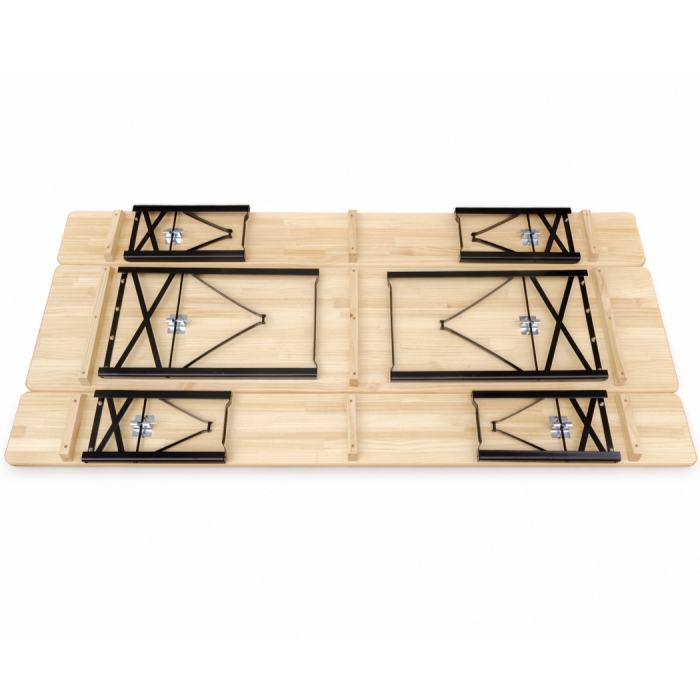 Zestaw browarniany Woody Solid sosna 220x50 - stalowa rama