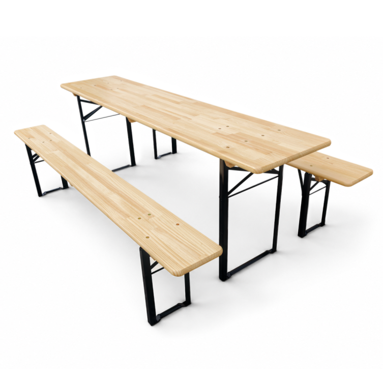 Zestaw browarniany Woody Solid sosna 220x50 - widok og&oacute;lny