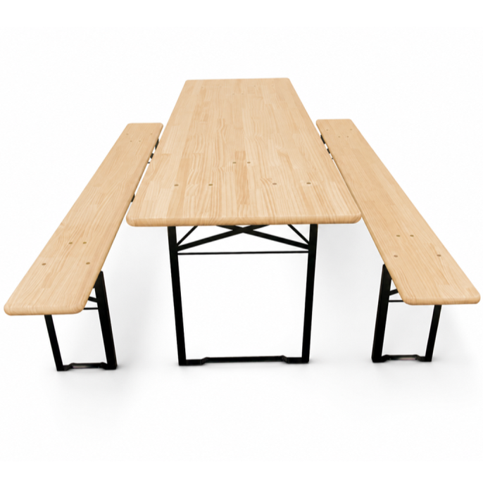 Zestaw browarniany Woody Solid 220x70 sosna - widok od boku
