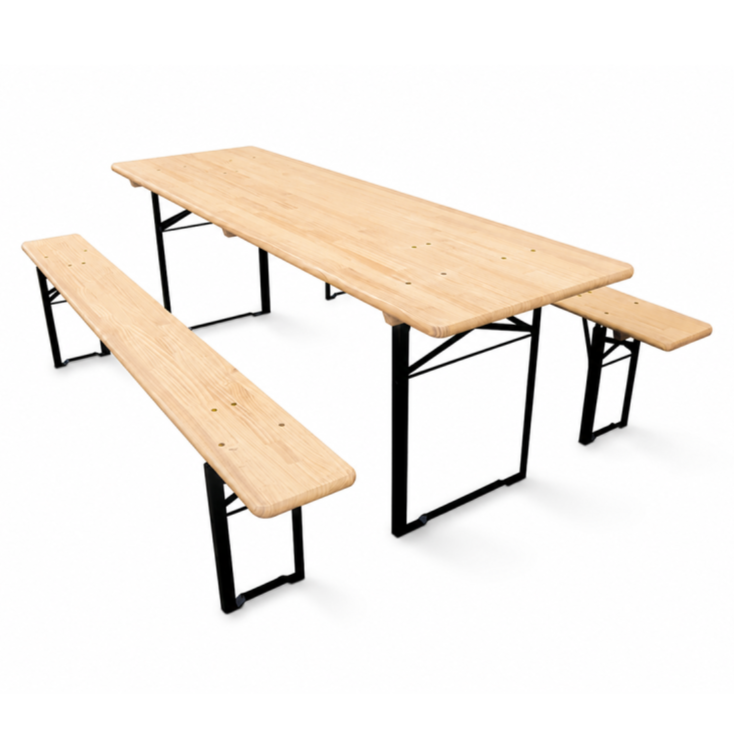 Zestaw browarniany Woody Solid 220x70 sosna - widok ogólny