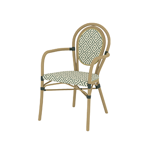 Krzesło outdoorowe Riccardo Arm zielono-białe