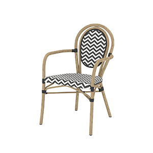 Krzesło outdoorowe Riccardo Arm  czarno-białe