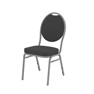 Krzesło bankietowe Herman Deluxe czarna ekoskóra