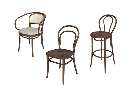 Krzesła drewniane gięte